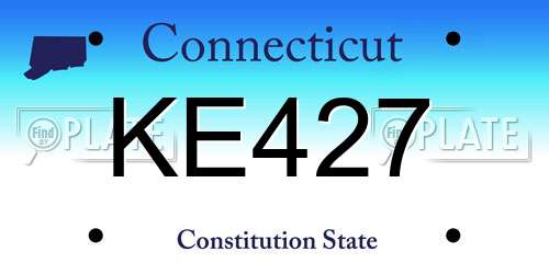 KE427 Connecticut License Plate