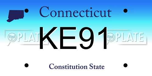 KE91 Connecticut License Plate
