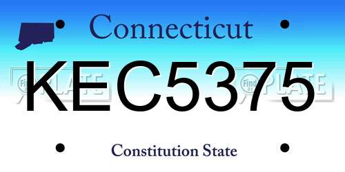 KEC5375 Connecticut License Plate