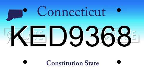 KED9368 Connecticut License Plate