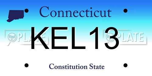 KEL13 Connecticut License Plate