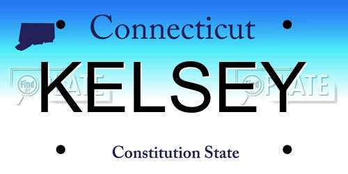KELSEY Connecticut License Plate