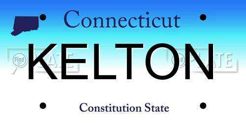 KELTON Connecticut License Plate