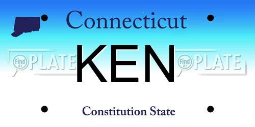 KEN Connecticut License Plate