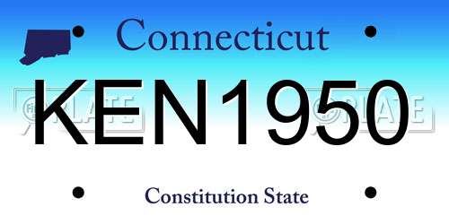 KEN1950 Connecticut License Plate