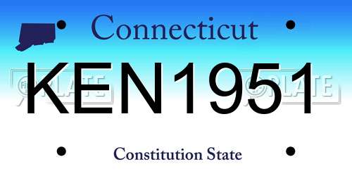 KEN1951 Connecticut License Plate