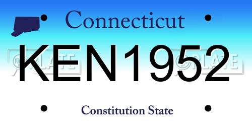 KEN1952 Connecticut License Plate