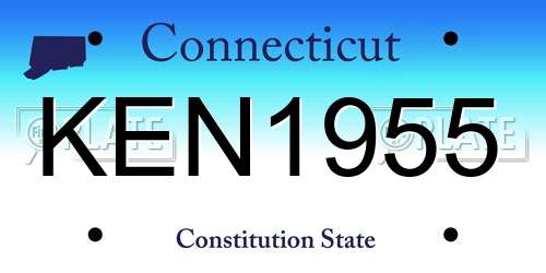 KEN1955 Connecticut License Plate