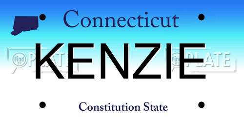 KENZIE Connecticut License Plate