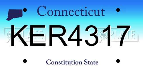 KER4317 Connecticut License Plate