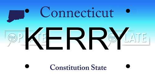 KERRY Connecticut License Plate