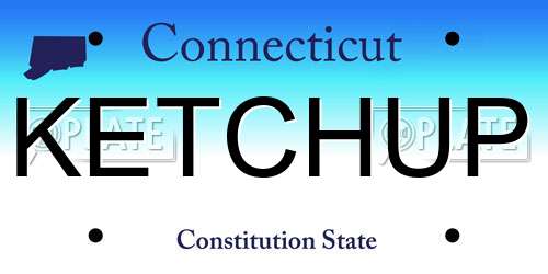 KETCHUP Connecticut License Plate