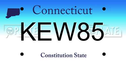KEW85 Connecticut License Plate