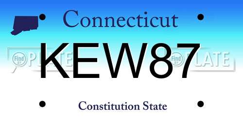 KEW87 Connecticut License Plate