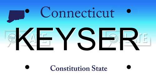 KEYSER Connecticut License Plate