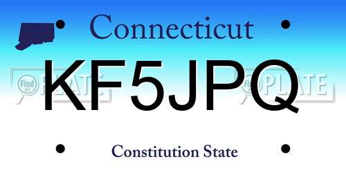 KF5JPQ Connecticut License Plate