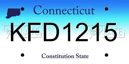 KFD1215 Connecticut License Plate