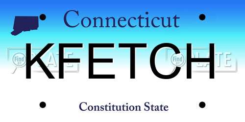 KFETCH Connecticut License Plate
