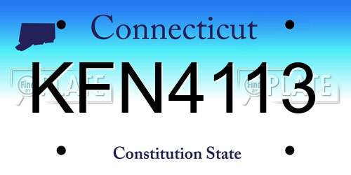 KFN4113 Connecticut License Plate