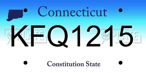 KFQ1215 Connecticut License Plate