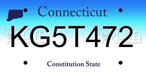 KG5T472 Connecticut License Plate