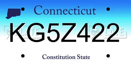 KG5Z422 Connecticut License Plate
