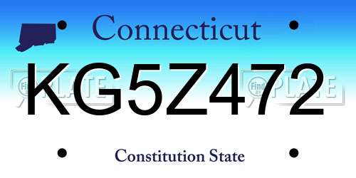 KG5Z472 Connecticut License Plate