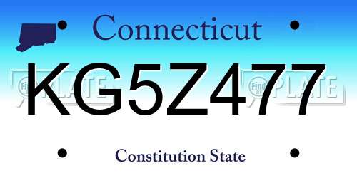 KG5Z477 Connecticut License Plate