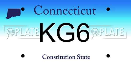 KG6 Connecticut License Plate