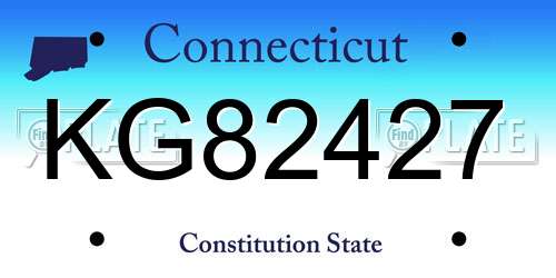 KG82427 Connecticut License Plate