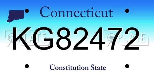 KG82472 Connecticut License Plate