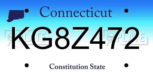 KG8Z472 Connecticut License Plate