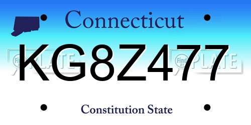 KG8Z477 Connecticut License Plate