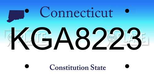 KGA8223 Connecticut License Plate