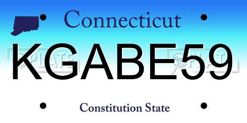 KGABE59 Connecticut License Plate