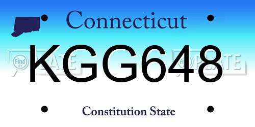 KGG648 Connecticut License Plate