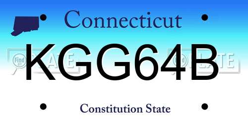 KGG64B Connecticut License Plate