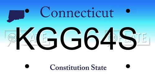 KGG64S Connecticut License Plate