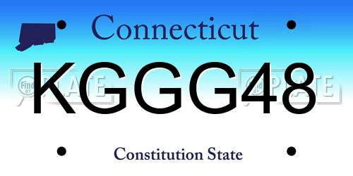 KGGG48 Connecticut License Plate