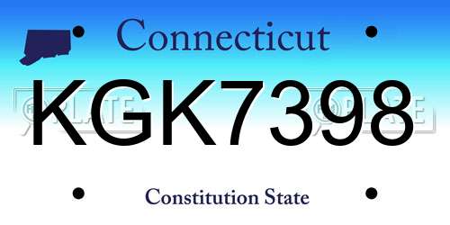 KGK7398 Connecticut License Plate