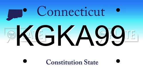 KGKA99 Connecticut License Plate