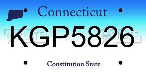 KGP5826 Connecticut License Plate