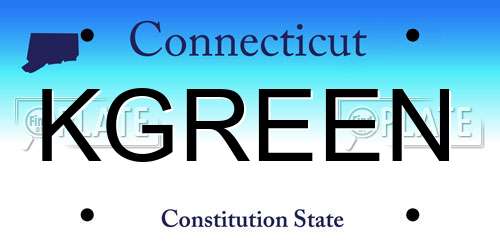 KGREEN Connecticut License Plate