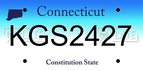 KGS2427 Connecticut License Plate