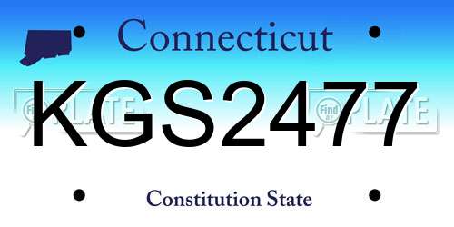 KGS2477 Connecticut License Plate