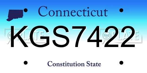 KGS7422 Connecticut License Plate
