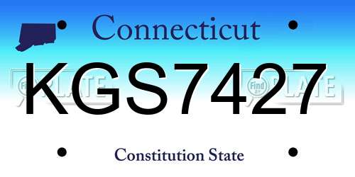 KGS7427 Connecticut License Plate