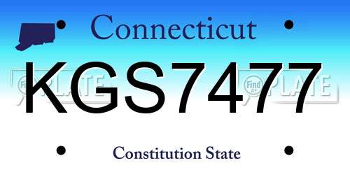KGS7477 Connecticut License Plate
