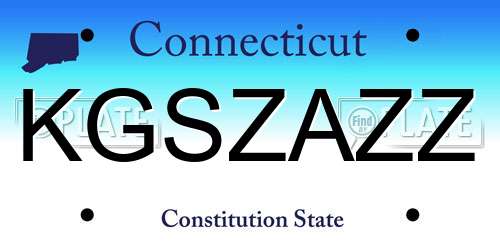 KGSZAZZ Connecticut License Plate