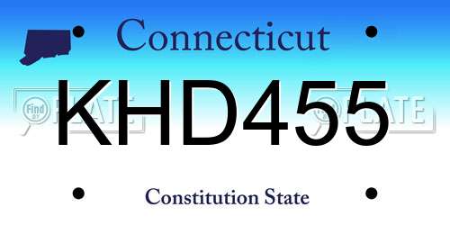 KHD455 Connecticut License Plate